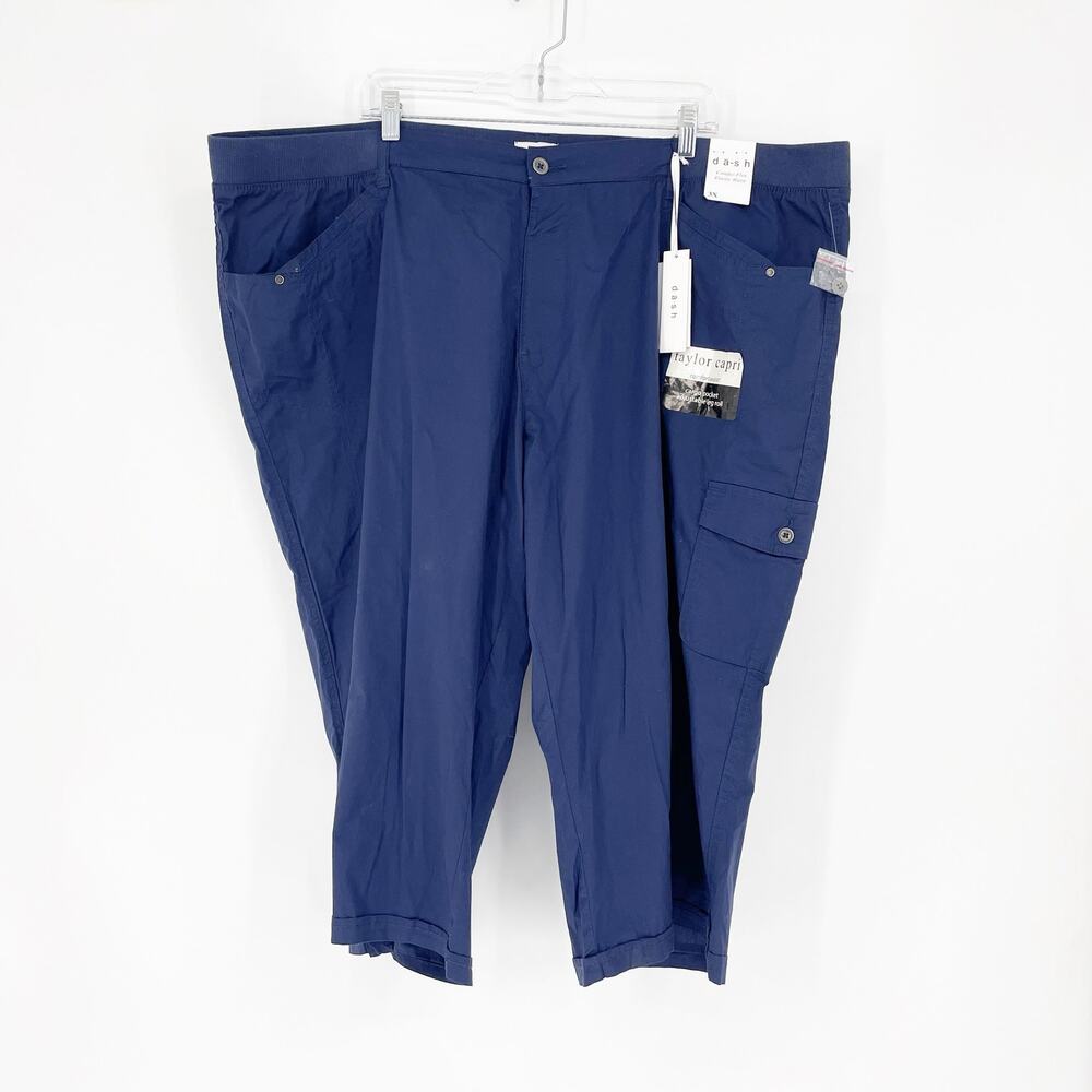 Dash Comfee-Flex Elastic Waist Navy Capri Pants Size 3X